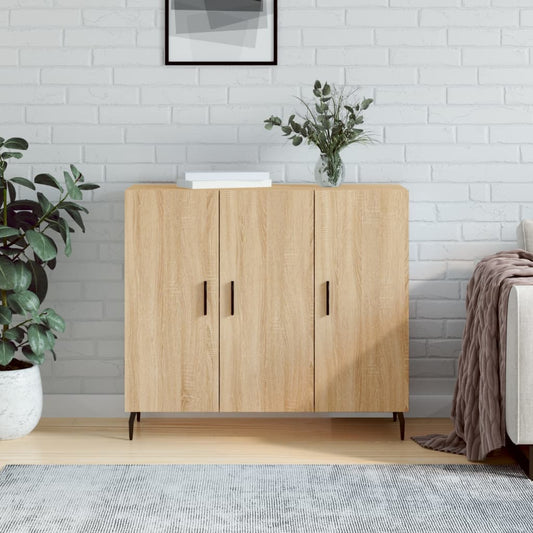 Credenza Rovere Sonoma 90x34x80 cm in Legno Multistrato - homemem39
