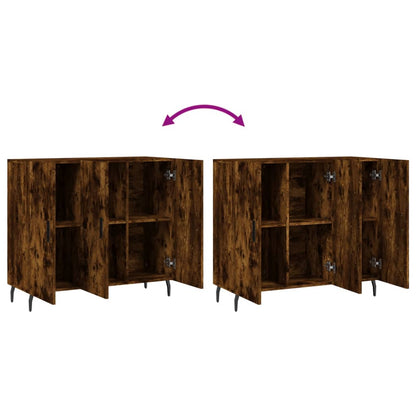 Credenza Rovere Fumo 90x34x80 cm in Legno Multistrato - homemem39