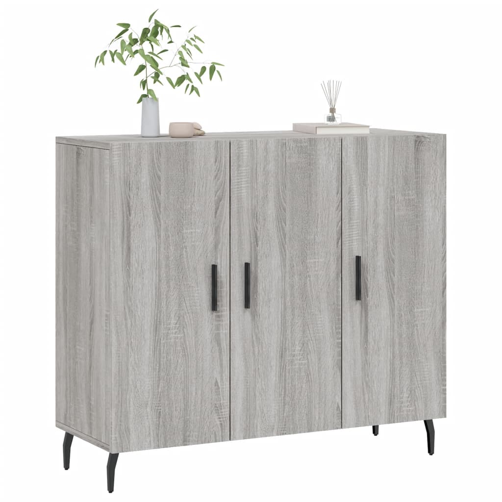 Credenza Grigio Sonoma 90x34x80 cm in Legno Multistrato - homemem39