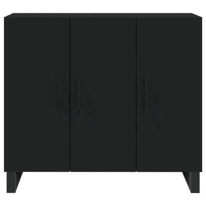 Credenza Nera 90x34x80 cm in Legno Multistrato