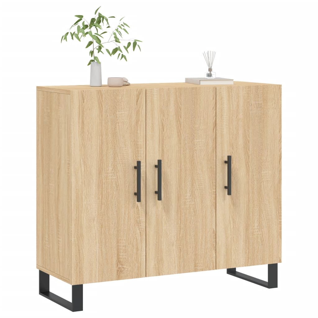 Credenza Rovere Sonoma 90x34x80 cm in Legno Multistrato - homemem39