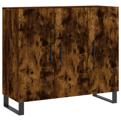 Credenza Rovere Fumo 90x34x80 cm in Legno Multistrato