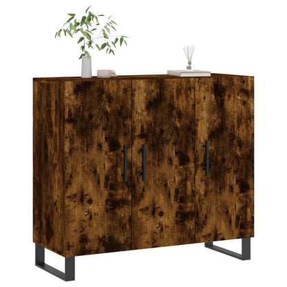 Credenza Rovere Fumo 90x34x80 cm in Legno Multistrato - homemem39