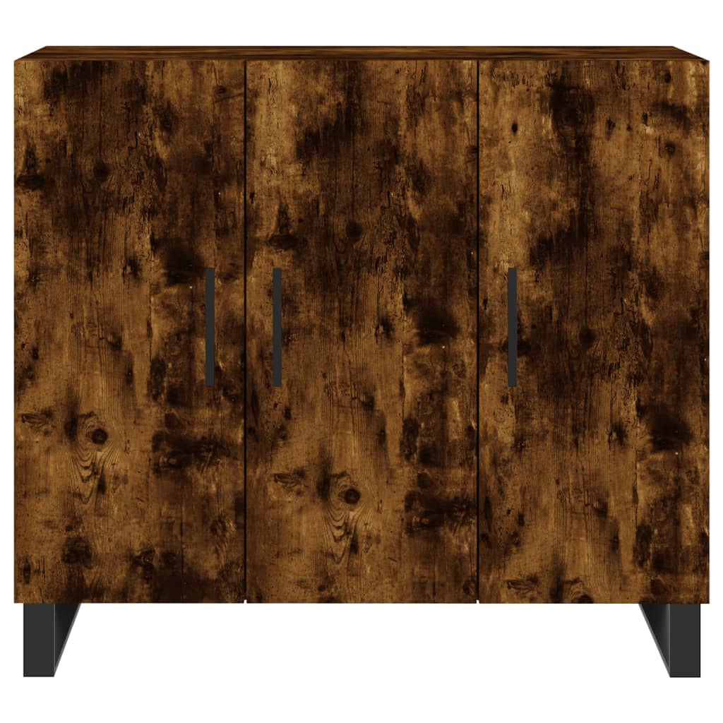 Credenza Rovere Fumo 90x34x80 cm in Legno Multistrato