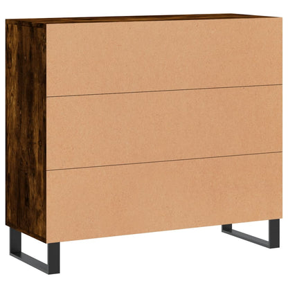 Credenza Rovere Fumo 90x34x80 cm in Legno Multistrato