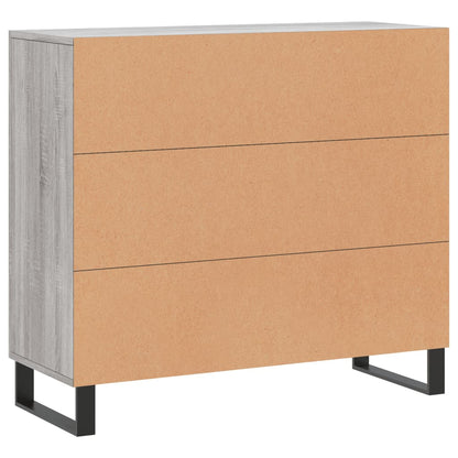 Credenza Grigio Sonoma 90x34x80 cm in Legno Multistrato