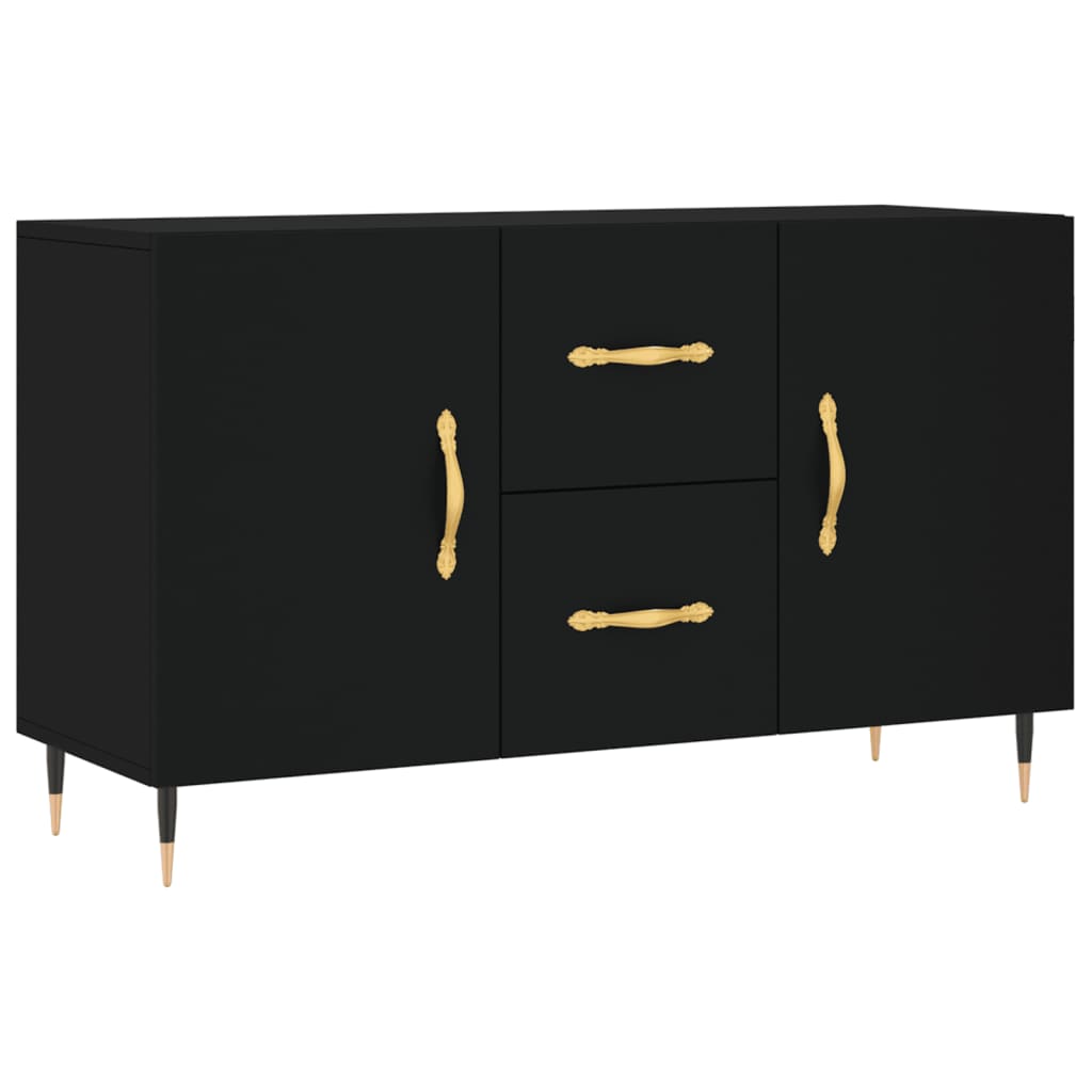Credenza Nera 100x36x60 cm in Legno Multistrato - homemem39