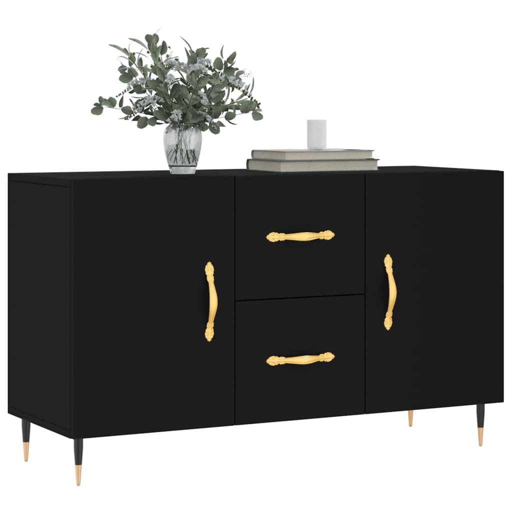 Credenza Nera 100x36x60 cm in Legno Multistrato - homemem39