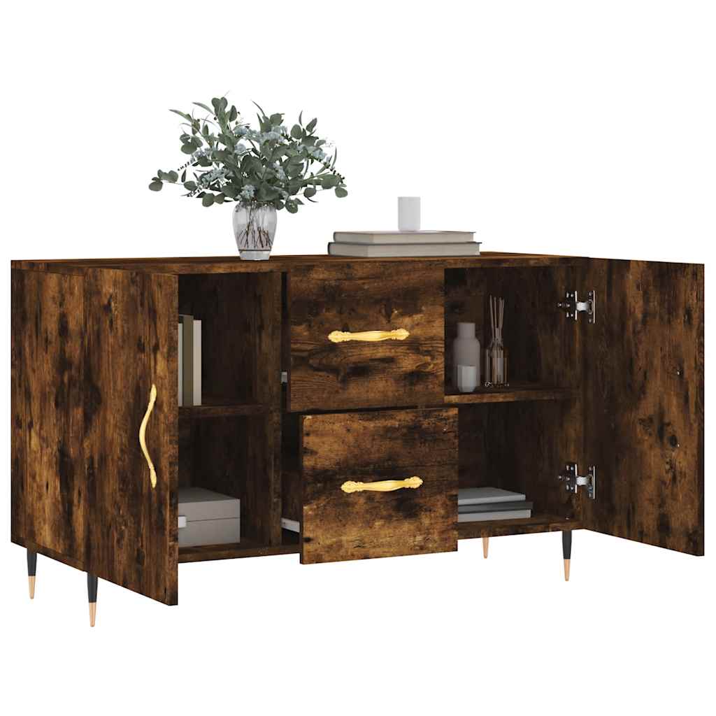 Credenza Rovere Fumo 100x36x60 cm in Legno Multistrato