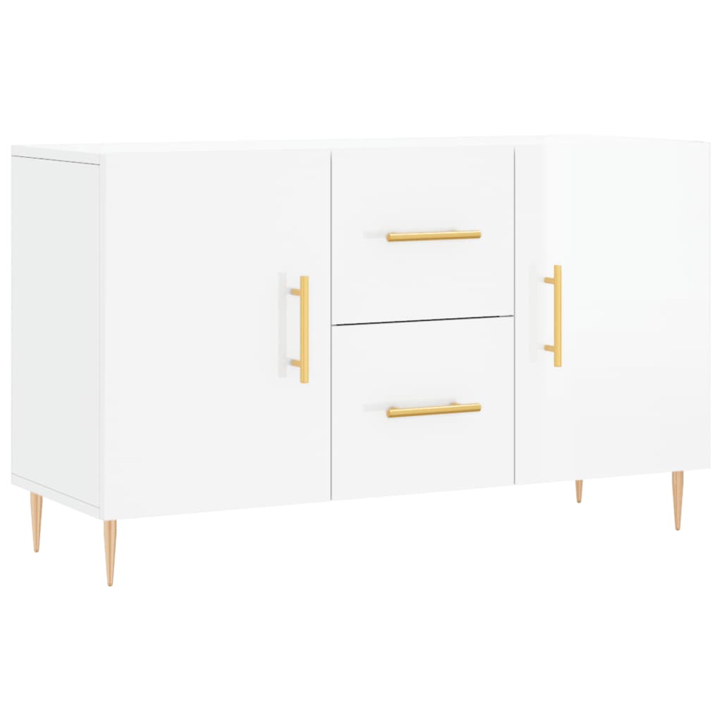 Credenza Bianco Lucido 100x36x60 cm in Legno Multistrato | homemem39