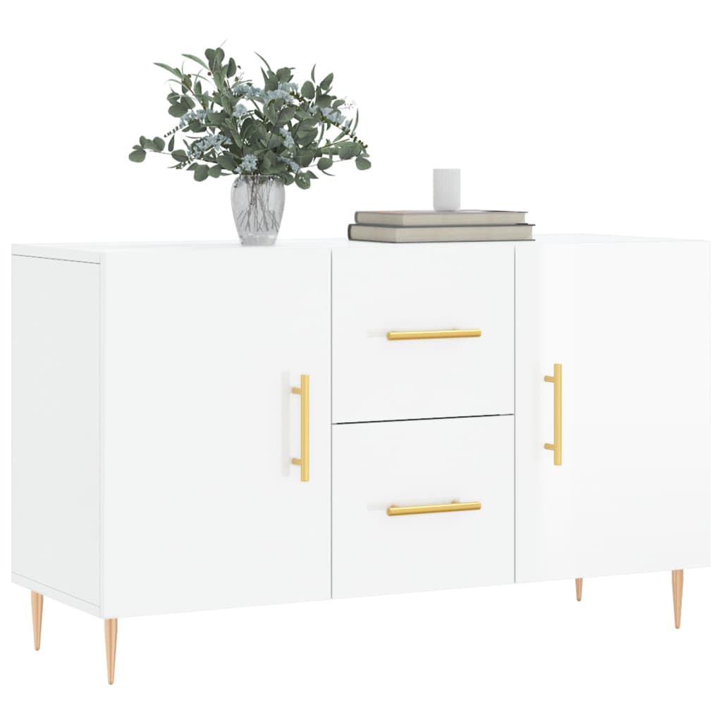 Credenza Bianco Lucido 100x36x60 cm in Legno Multistrato | homemem39