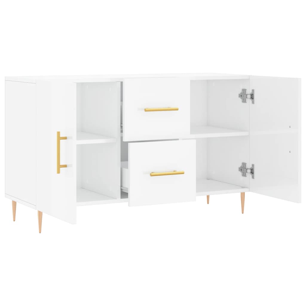Credenza Bianco Lucido 100x36x60 cm in Legno Multistrato | homemem39
