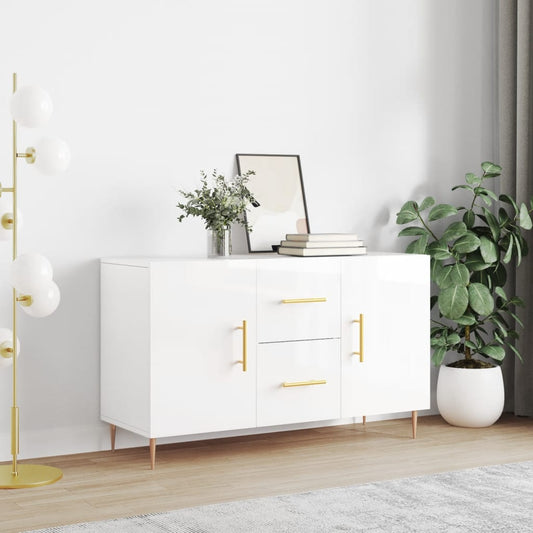 Credenza Bianco Lucido 100x36x60 cm in Legno Multistrato | homemem39