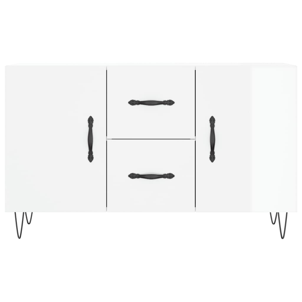 Credenza Bianco Lucido 100x36x60 cm in Legno Multistrato - homemem39