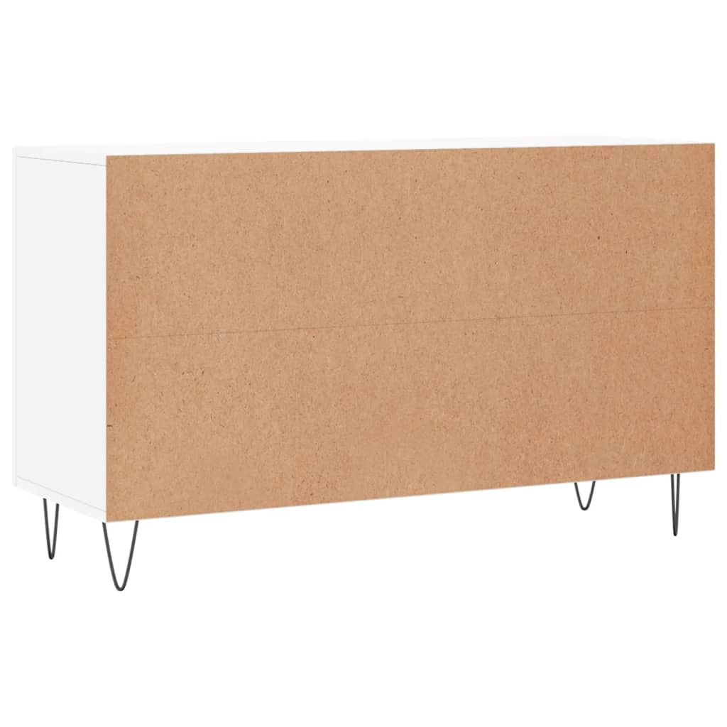 Credenza Bianco Lucido 100x36x60 cm in Legno Multistrato