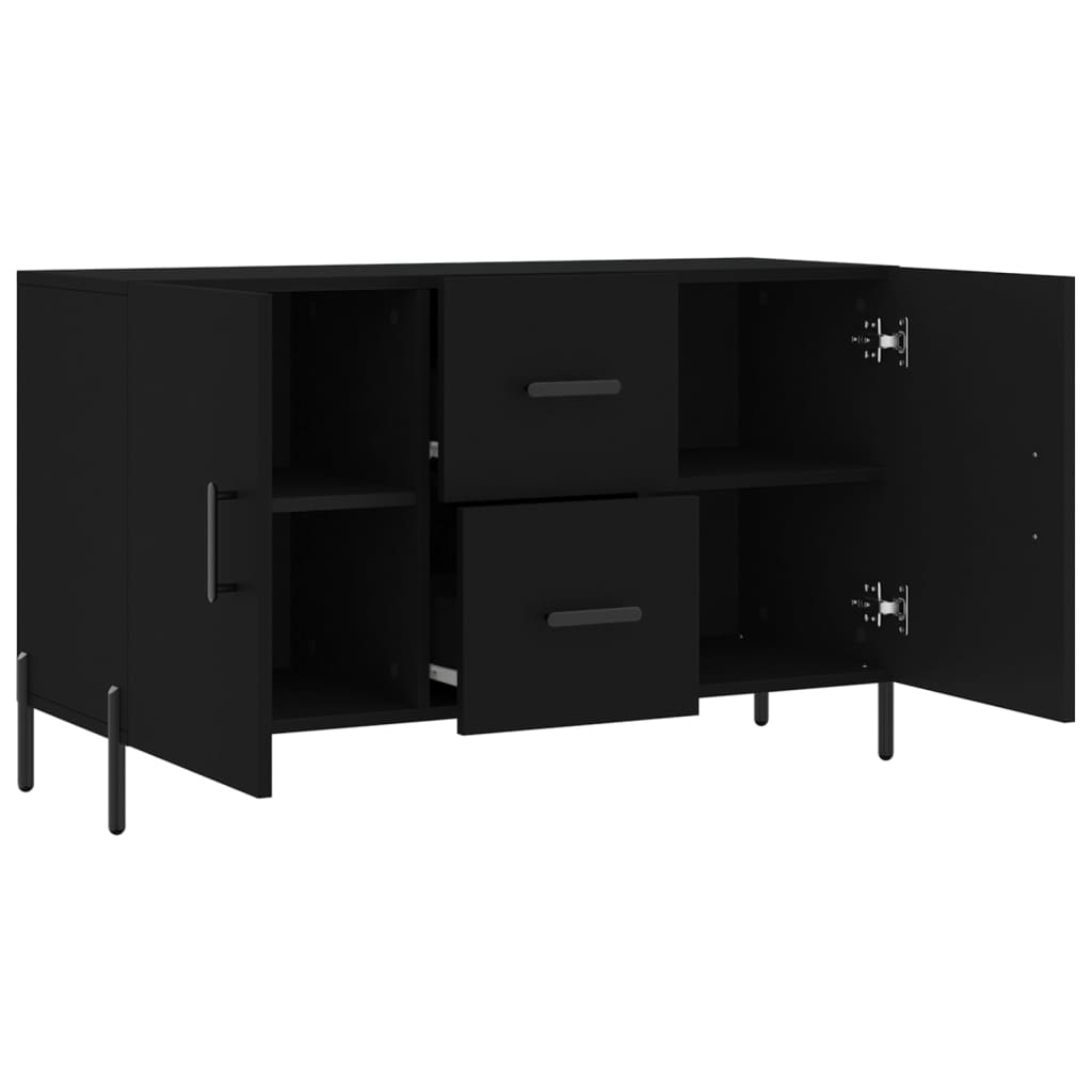Credenza Nera 100x36x60 cm in Legno Multistrato - homemem39