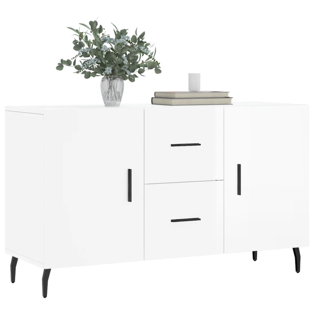 Credenza Bianco Lucido 100x36x60 cm in Legno Multistrato - homemem39