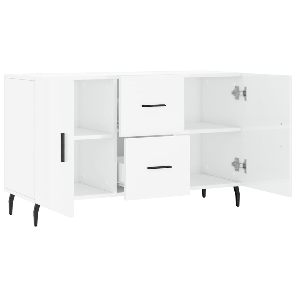 Credenza Bianco Lucido 100x36x60 cm in Legno Multistrato - homemem39
