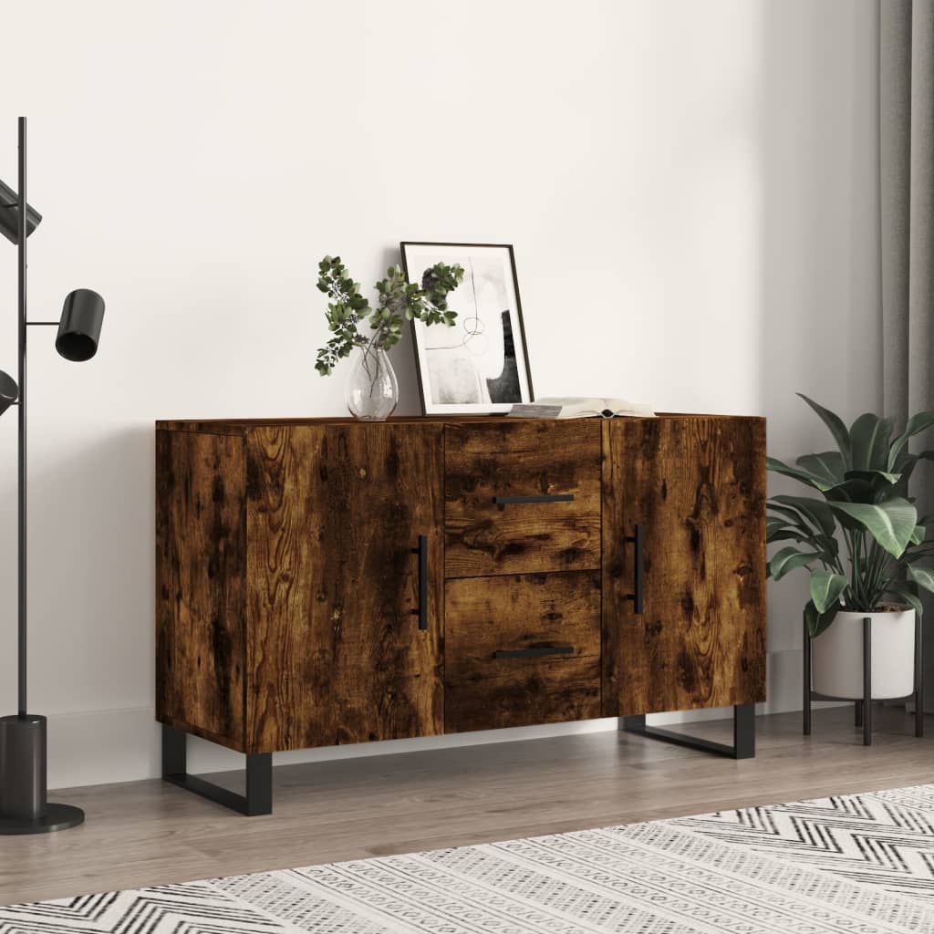 Credenza Rovere Fumo 100x36x60 cm in Legno Multistrato - homemem39