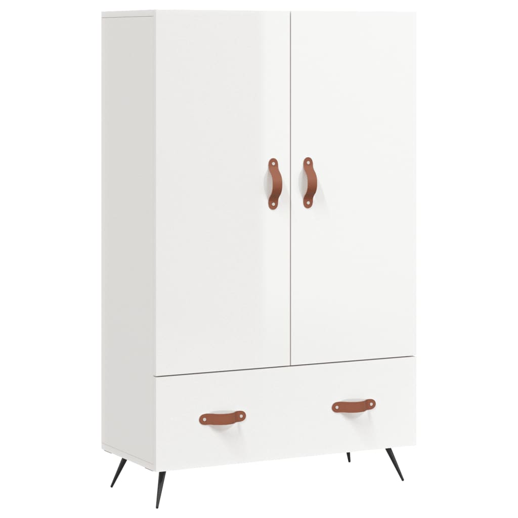 Credenza Bianco Lucido 69,5x31x115 cm in Legno Multistrato - homemem39