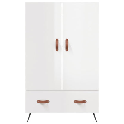 Credenza Bianco Lucido 69,5x31x115 cm in Legno Multistrato - homemem39