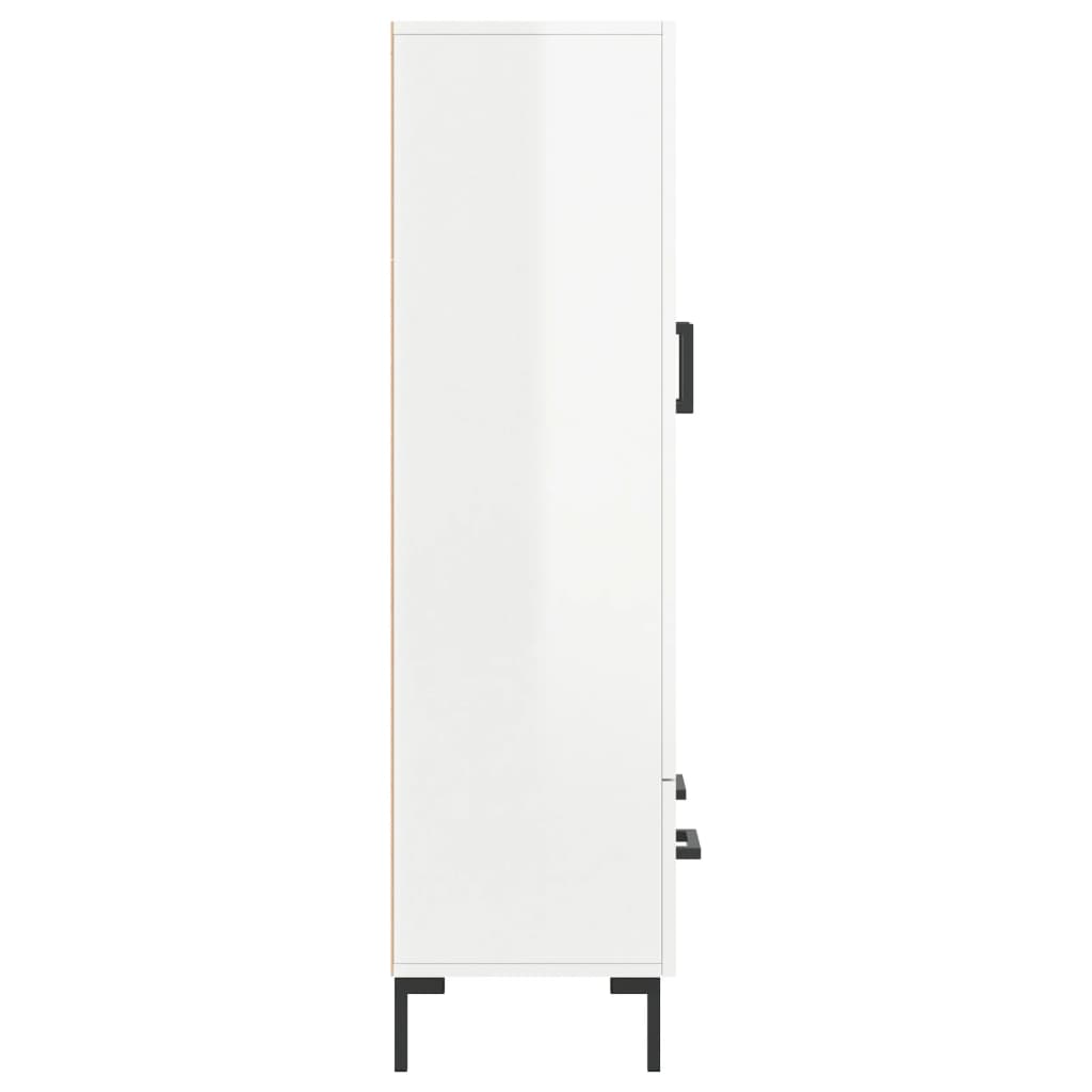 Credenza Bianco Lucido 69,5x31x115 cm in Legno Multistrato