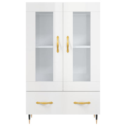 Credenza Bianco Lucido 69,5x31x115 cm in Legno Multistrato