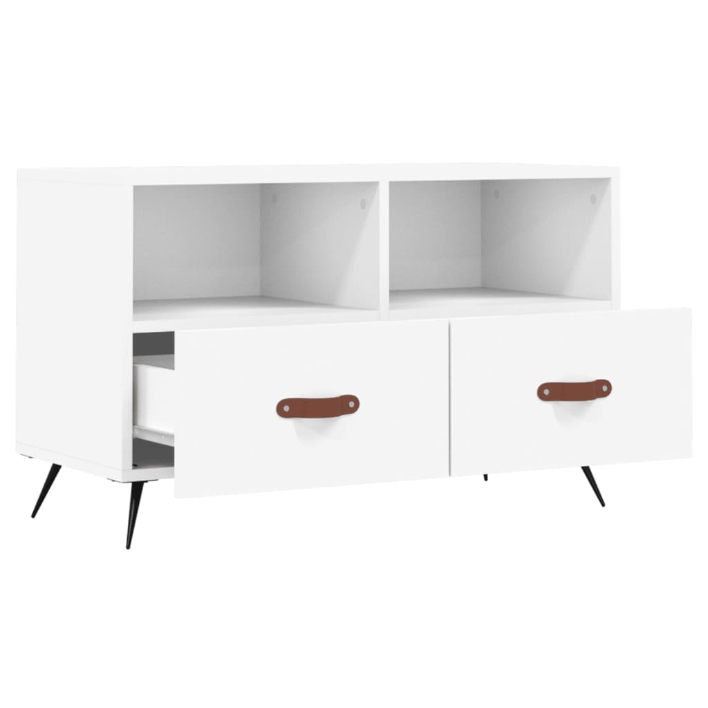 Mobile Porta TV Bianco 80x36x50 cm in Legno Multistrato - homemem39