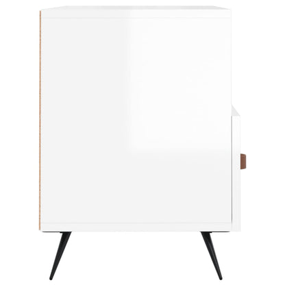 Mobile Porta TV Bianco Lucido 80x36x50 cm in Legno Multistrato - homemem39