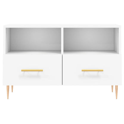 Mobile Porta TV Bianco 80x36x50 cm in Legno Multistrato - homemem39