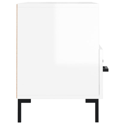 Mobile Porta TV Bianco Lucido 80x36x50 cm in Legno Multistrato - homemem39