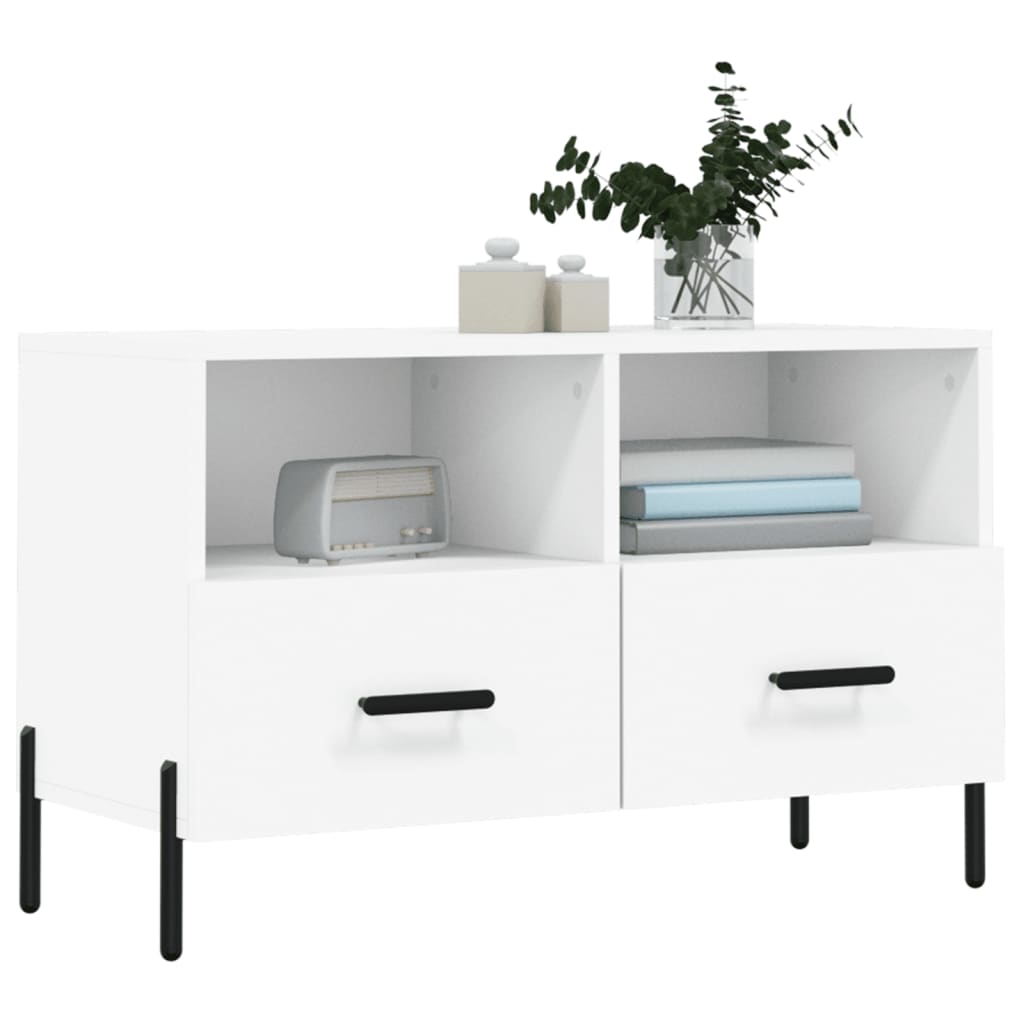Mobile Porta TV Bianco 80x36x50 cm in Legno Multistrato - homemem39