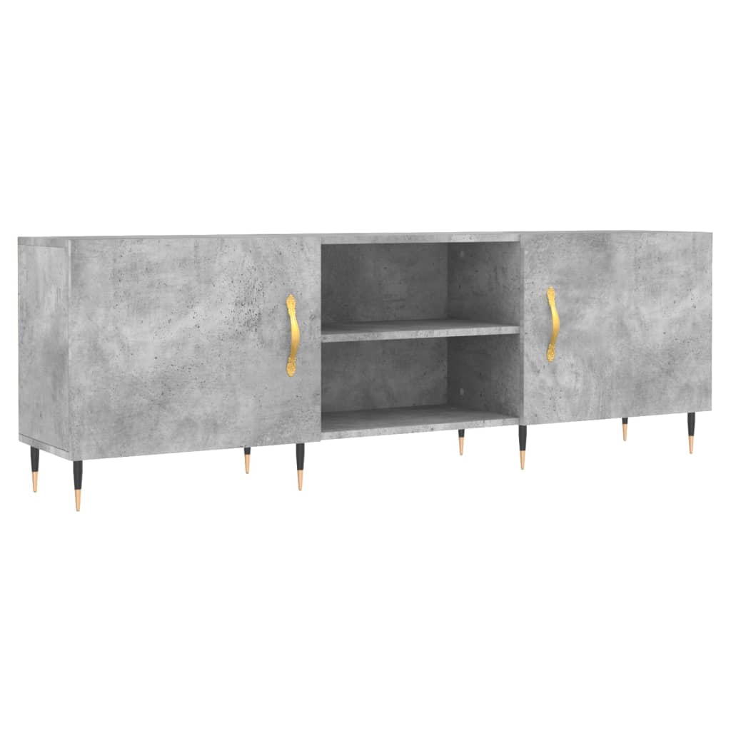 Mobile Porta TV Grigio Cemento 150x30x50cm in Legno Multistrato