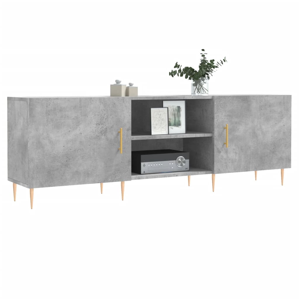 Mobile Porta TV Grigio Cemento 150x30x50cm in Legno Multistrato