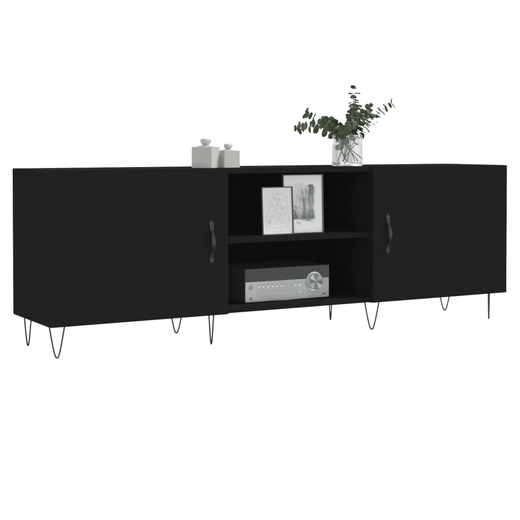Mobile Porta TV Nero 150x30x50 cm in Legno Multistrato - homemem39