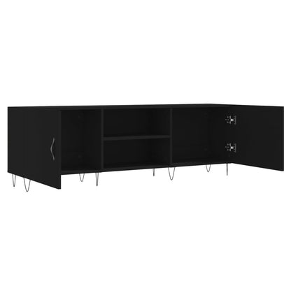 Mobile Porta TV Nero 150x30x50 cm in Legno Multistrato - homemem39
