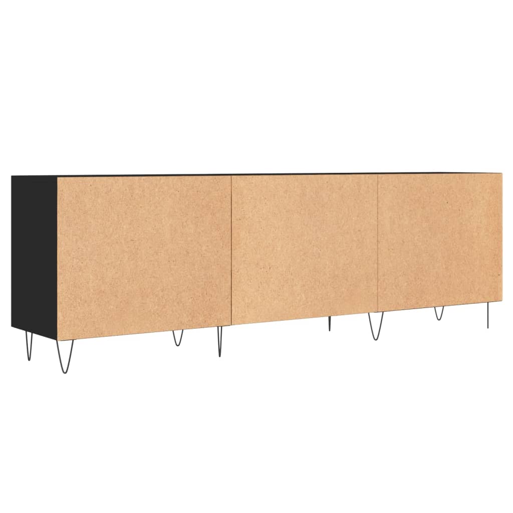 Mobile Porta TV Nero 150x30x50 cm in Legno Multistrato - homemem39