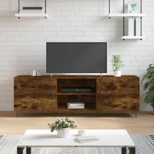 Mobile Porta TV Rovere Fumo 150x30x50 cm in Legno Multistrato - homemem39