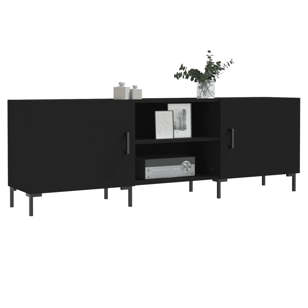 Mobile Porta TV Nero 150x30x50 cm in Legno Multistrato - homemem39