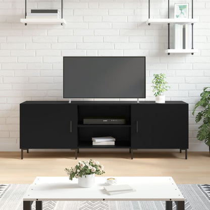 Mobile Porta TV Nero 150x30x50 cm in Legno Multistrato - homemem39