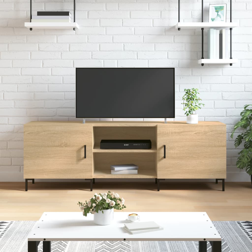 Mobile Porta TV Rovere Sonoma 150x30x50 cm in Legno Multistrato - homemem39