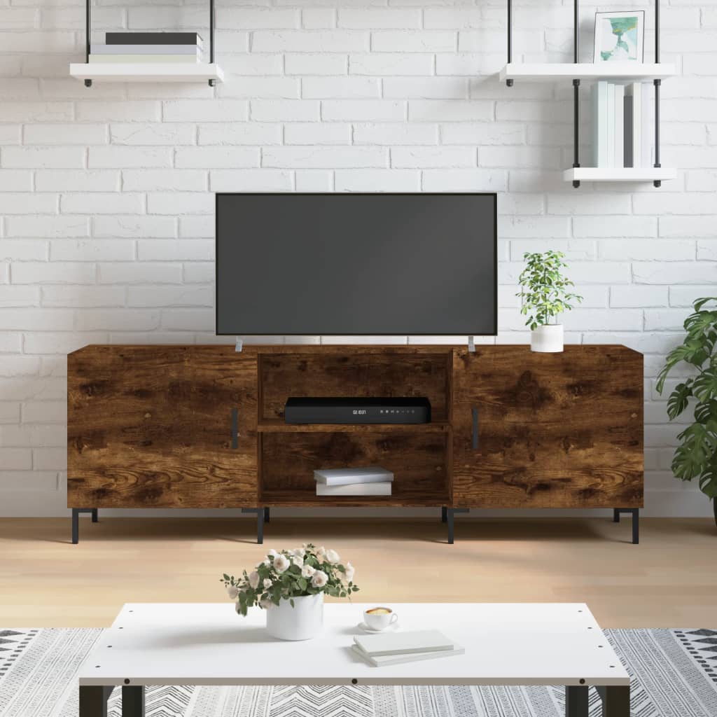 Mobile Porta TV Rovere Fumo 150x30x50 cm in Legno Multistrato - homemem39