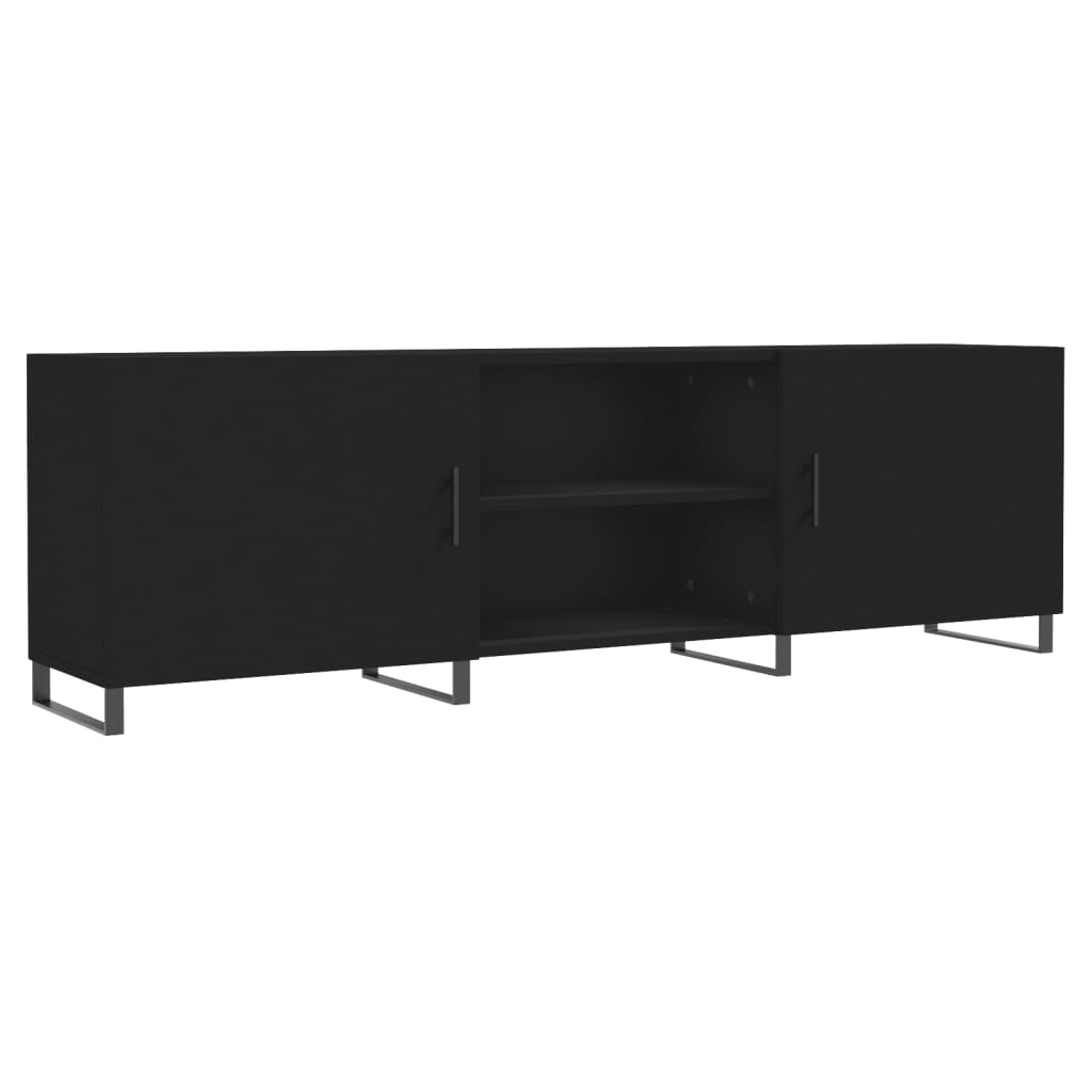 Mobile Porta TV Nero 150x30x50 cm in Legno Multistrato - homemem39