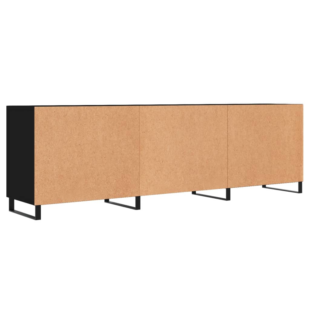 Mobile Porta TV Nero 150x30x50 cm in Legno Multistrato - homemem39