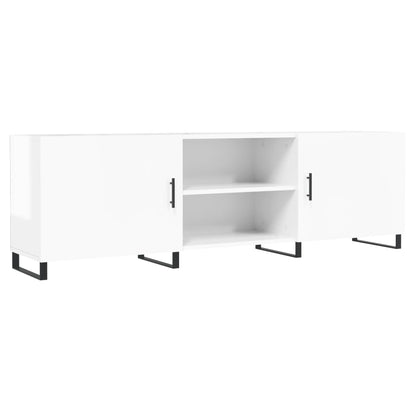 Mobile Porta TV Bianco Lucido 150x30x50 cm in Legno Multistrato - homemem39