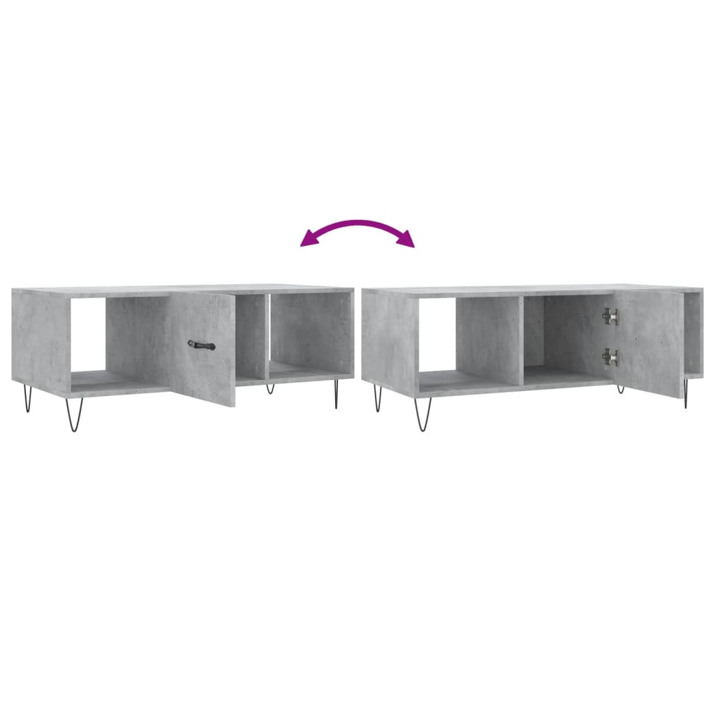 Tavolino Salotto Grigio Cemento 102x50x40 cm Legno Multistrato | homemem39