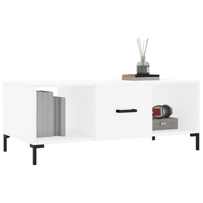 Tavolino da Salotto Bianco 102x50x40 cm in Legno Multistrato | homemem39