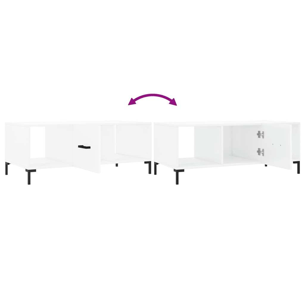 Tavolino da Salotto Bianco 102x50x40 cm in Legno Multistrato | homemem39
