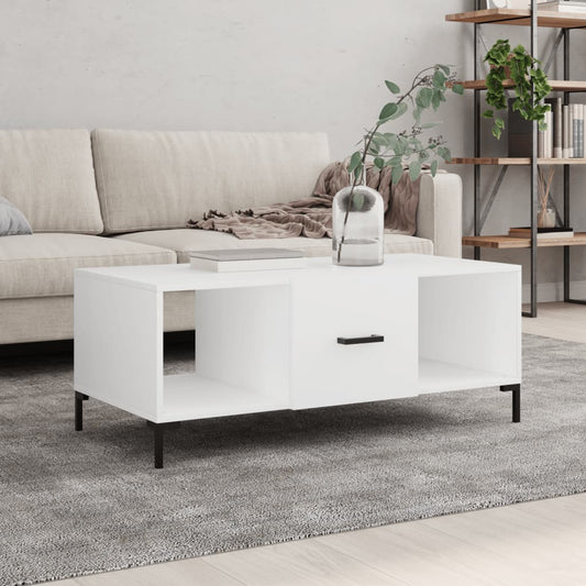 Tavolino da Salotto Bianco 102x50x40 cm in Legno Multistrato | homemem39