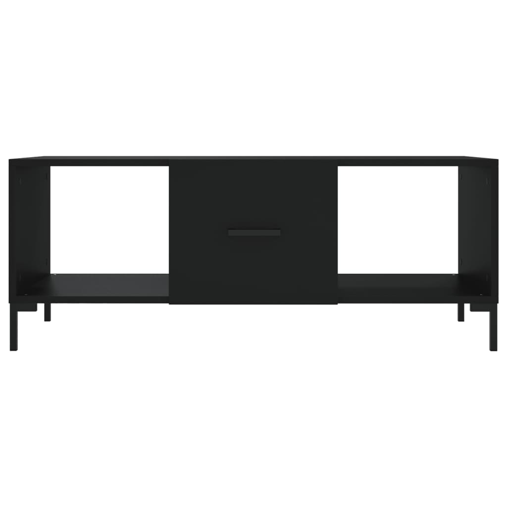 Tavolino da Salotto Nero 102x50x40 cm in Legno Multistrato